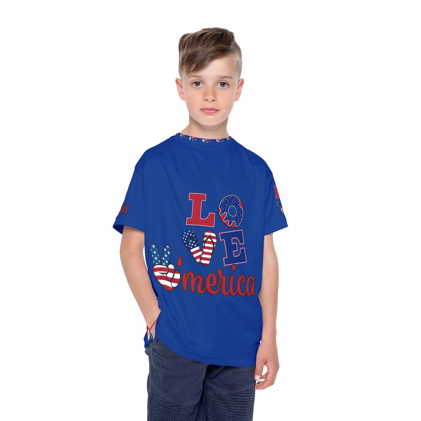 Peace to America Kids Sports Jersey (AOP)