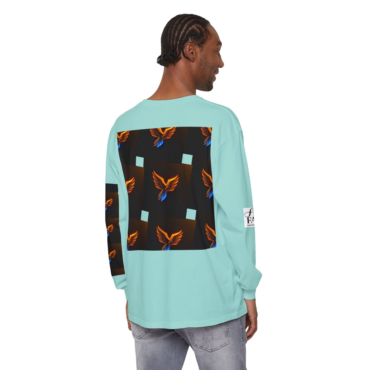 Vibrant Long Sleeve T-Shirt with Phoenix Design - Casual Wear for Bird Lovers, Gifts, Unique Fashion, Everyday Style, Unisex Apparel