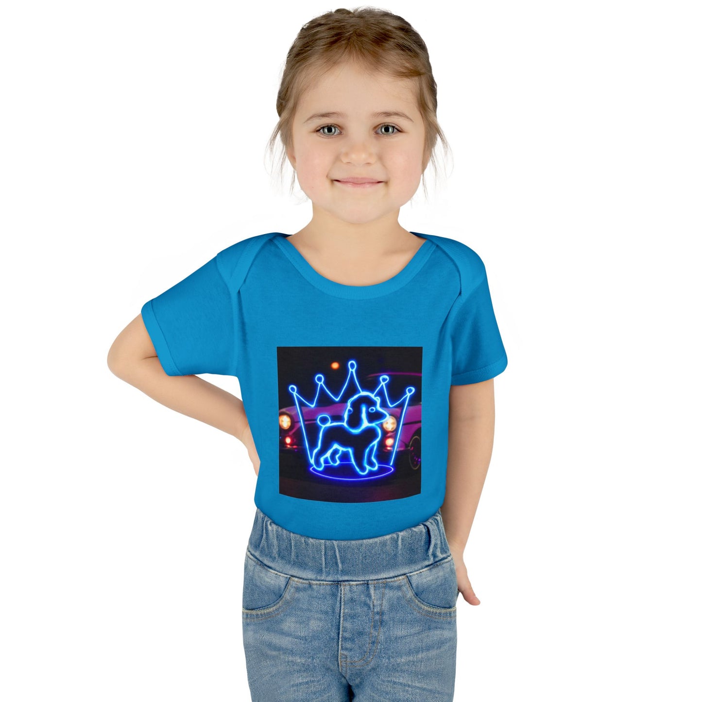 Neon Dog Crown Baby Bodysuit, Cute Infant Outfit, Baby Shower Gift, Newborn Clothes, Pet Lover Apparel, Birthday Gift for Baby