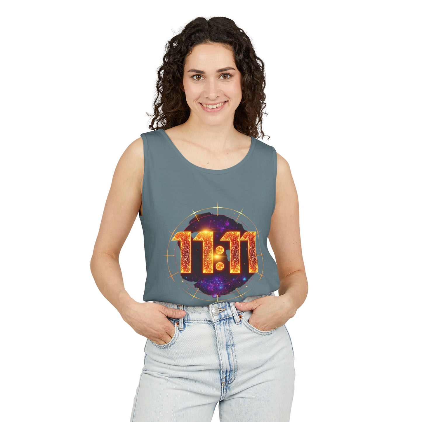 Celestial Glow Tank Top - 11:11 Design, Unisex, Festival Wear, Summer Style, Spiritual Gift, Casual Comfort