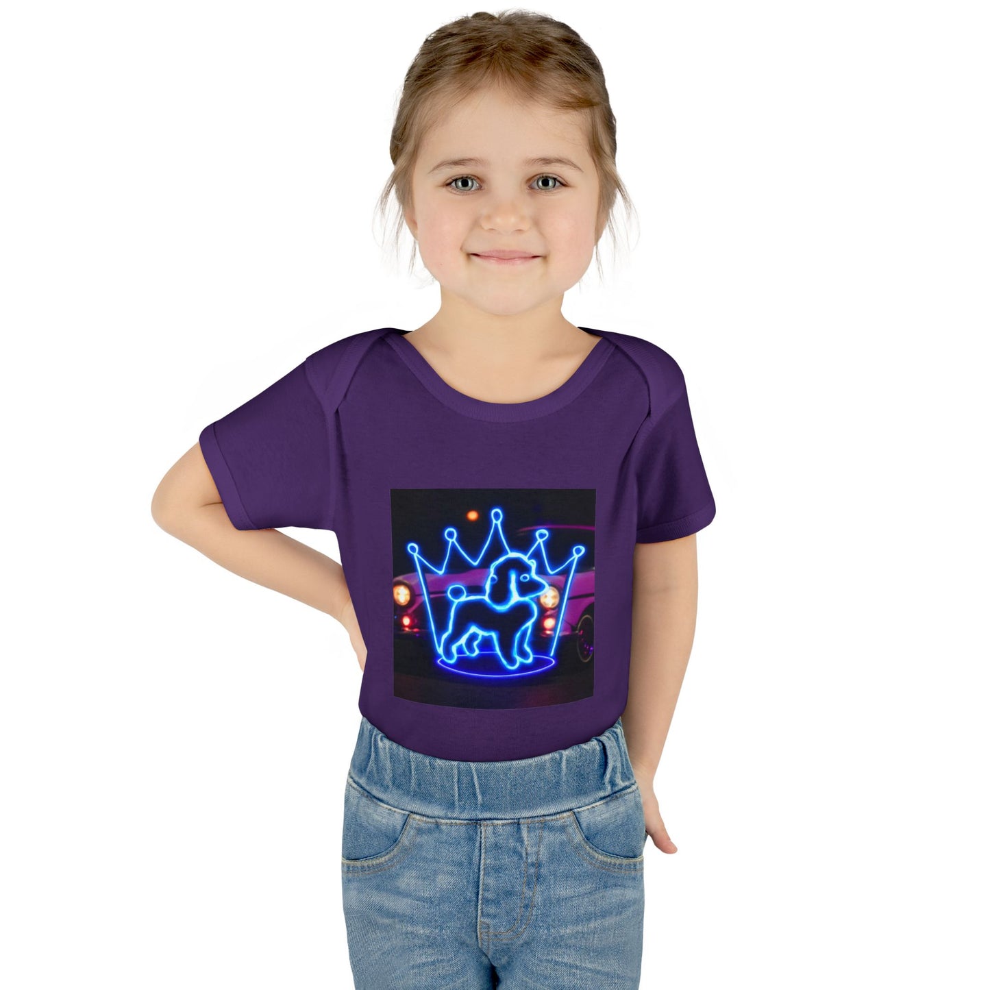 Neon Dog Crown Baby Bodysuit, Cute Infant Outfit, Baby Shower Gift, Newborn Clothes, Pet Lover Apparel, Birthday Gift for Baby