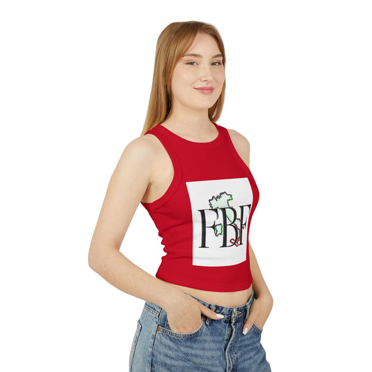 Stylish Women's Crop Tank Top - FBF Graphic, Summer Wear, Festival Top, Trendy Activewear, Casual Outfit