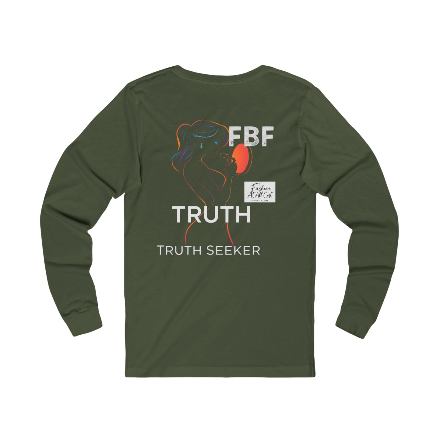 Neon Truth Long Sleeve Tee — Artistic Line-Drawn Figure Shirt