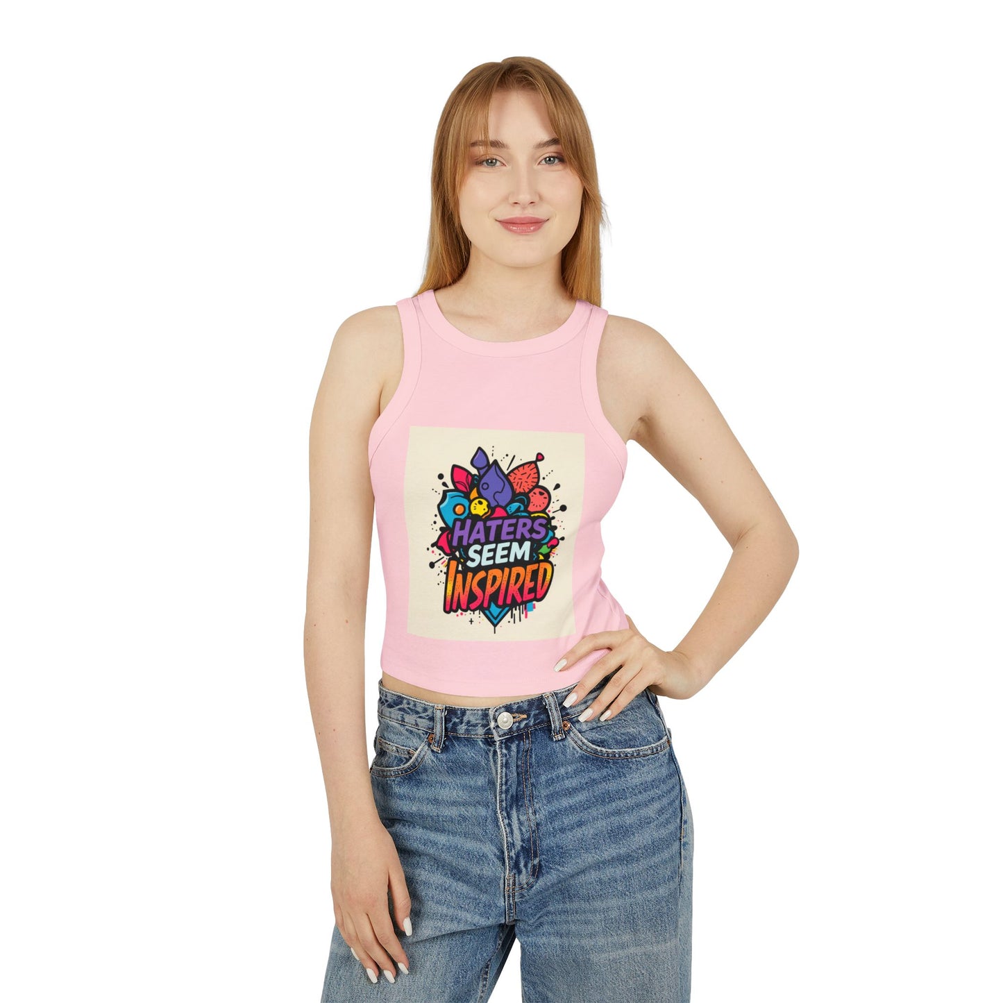 Inspirational Women's Micro Rib Racer Tank Top, Trendy Crop Top, Summer Style, Motivational Apparel, Gift for Her, Workout Gear
