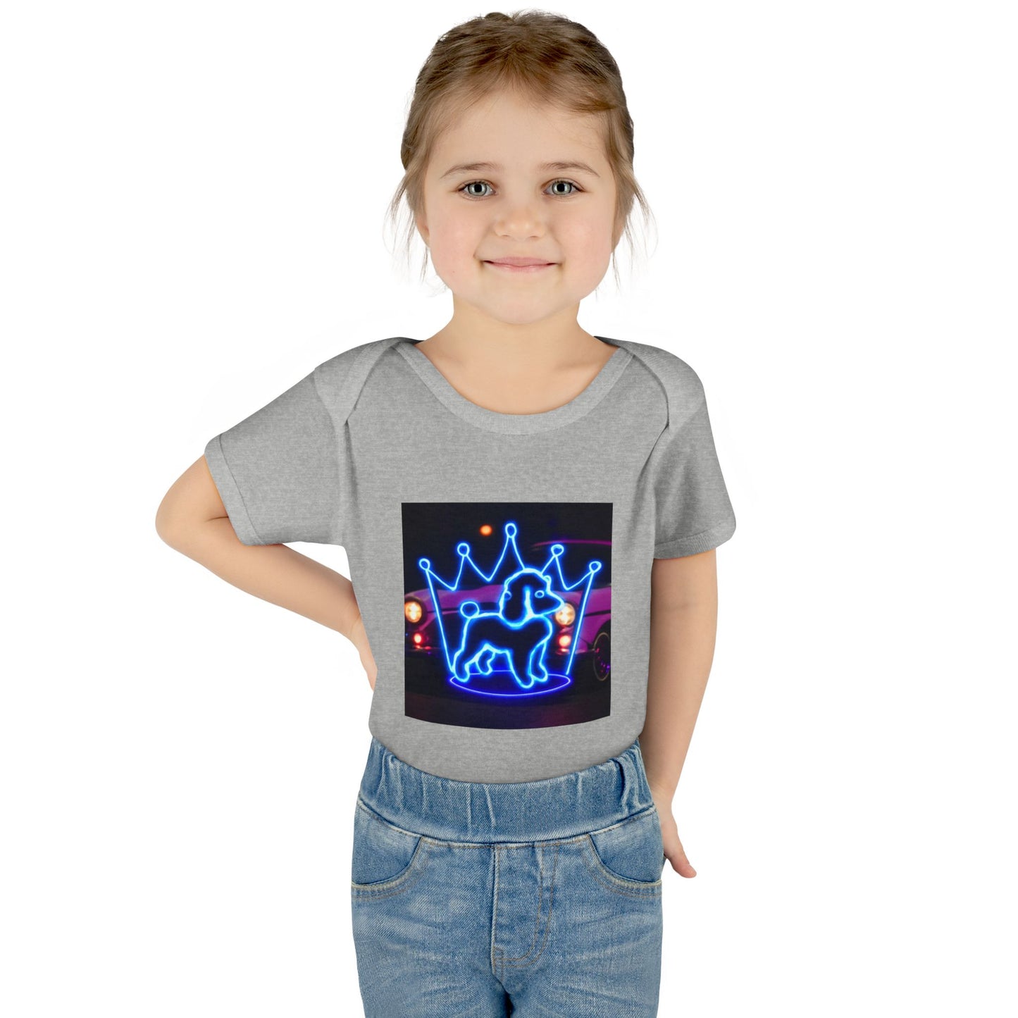 Neon Dog Crown Baby Bodysuit, Cute Infant Outfit, Baby Shower Gift, Newborn Clothes, Pet Lover Apparel, Birthday Gift for Baby