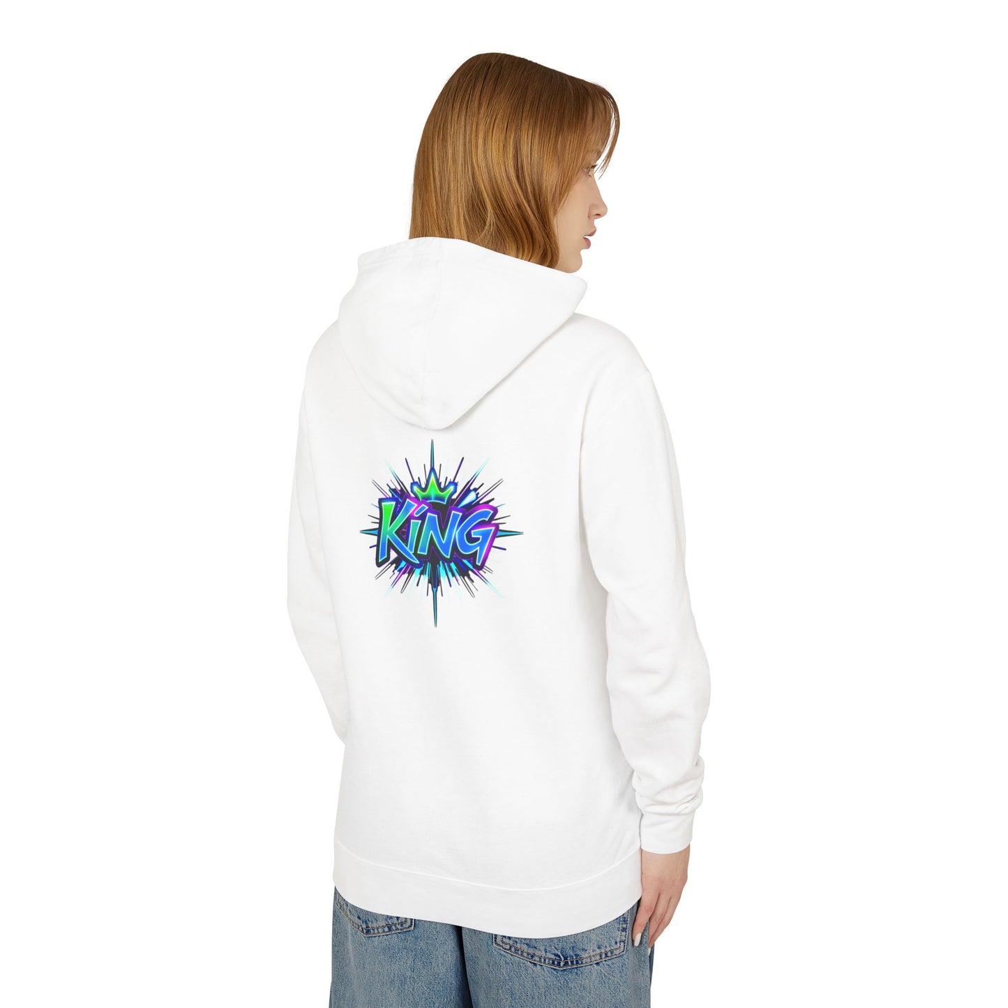 Colorful King Hoodie for Trendy Casual Wear, Unisex Lightweight Sweatshirt for Men & Women, Perfect Gift for Birthdays, Hip Hop Vibes, [...]