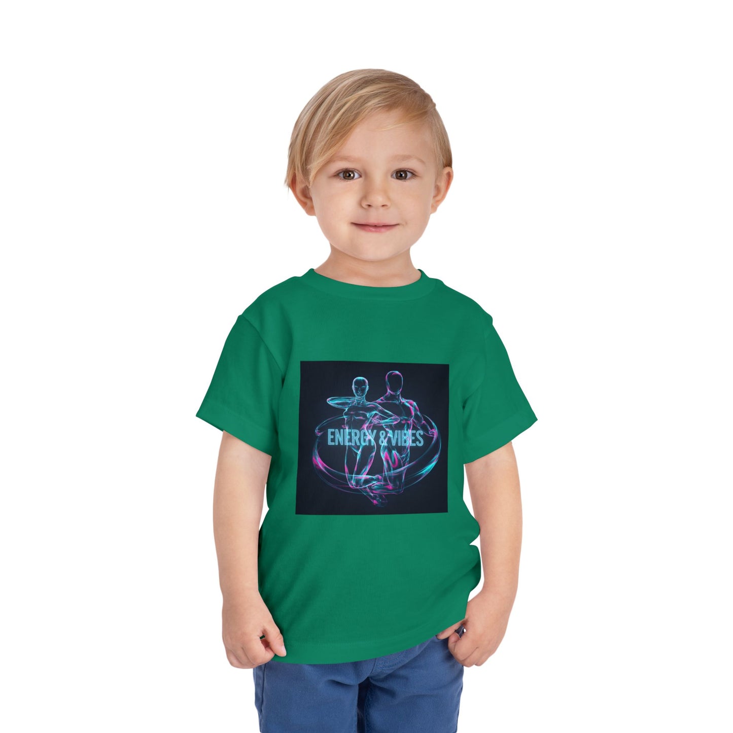 Toddler Tee — Energy & Vibes Neon Dance Graphic