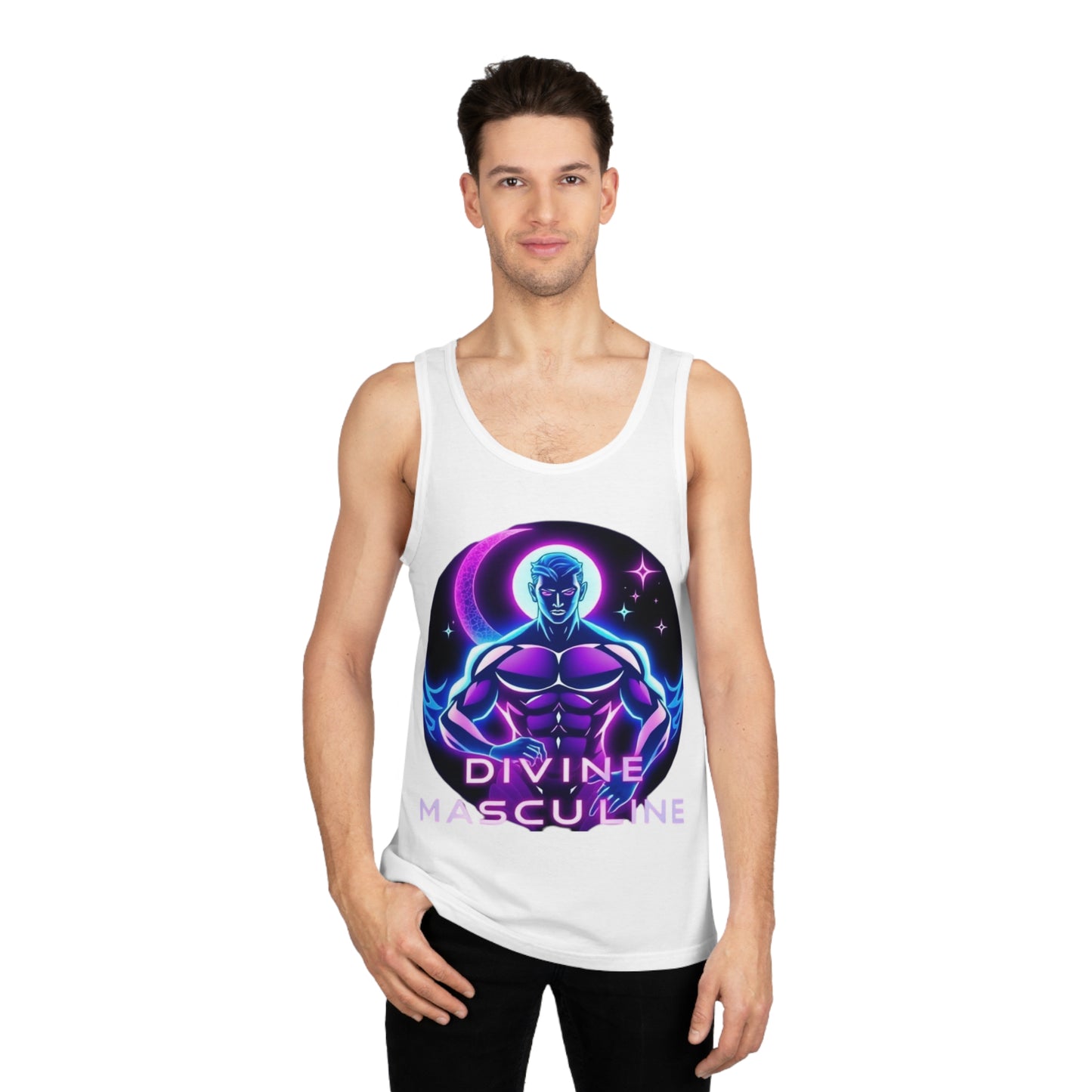 Divine Masculine Tank Top, Unisex Softstyle Tank for Spiritual Men, LGBTQ+ Pride, Fitness Apparel, Summer Wear, Gift for Him