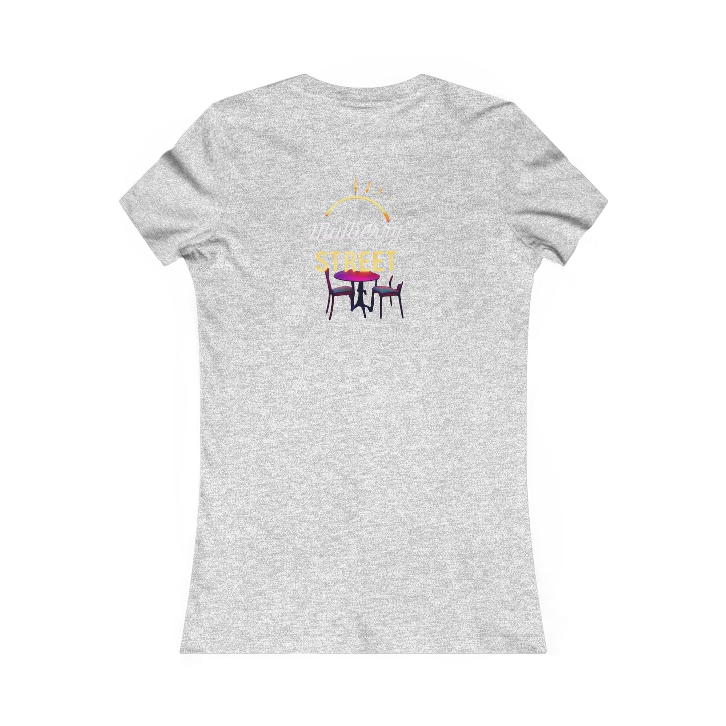 Mulberry Street Women's Tee — Retro Neon Café Graphic Shirt