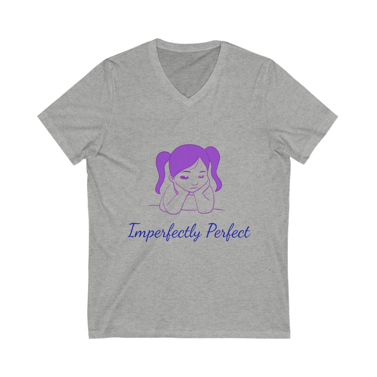 Imperfectly Perfect Fashion Star V-Neck Tee, Casual T-Shirt for Girls, Gifts for Teens, Stylish Summer Top, Trendy Graphic Tee