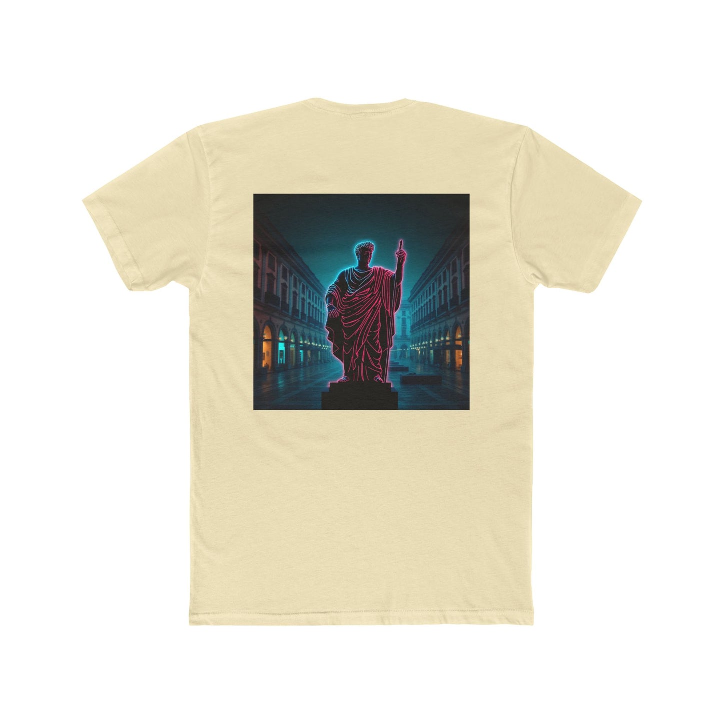 Neon Roman Statue T‑Shirt — Retro Futuristic Vaporwave Tee