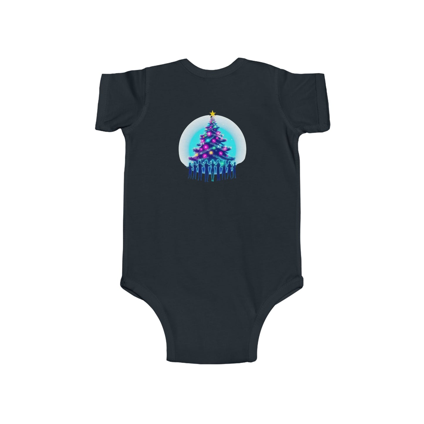 Infant Bodysuit — Festive Neon Christmas Tree Baby Onesie