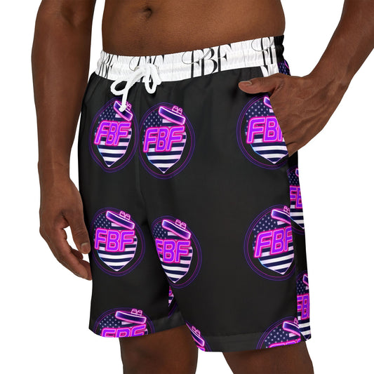 Neon Summer Swim Shorts, Bold Beach Wear, Unisex Pool Shorts, Stylish Swim Trunks, Ideal for Vacation, Summer Parties, AOP Design