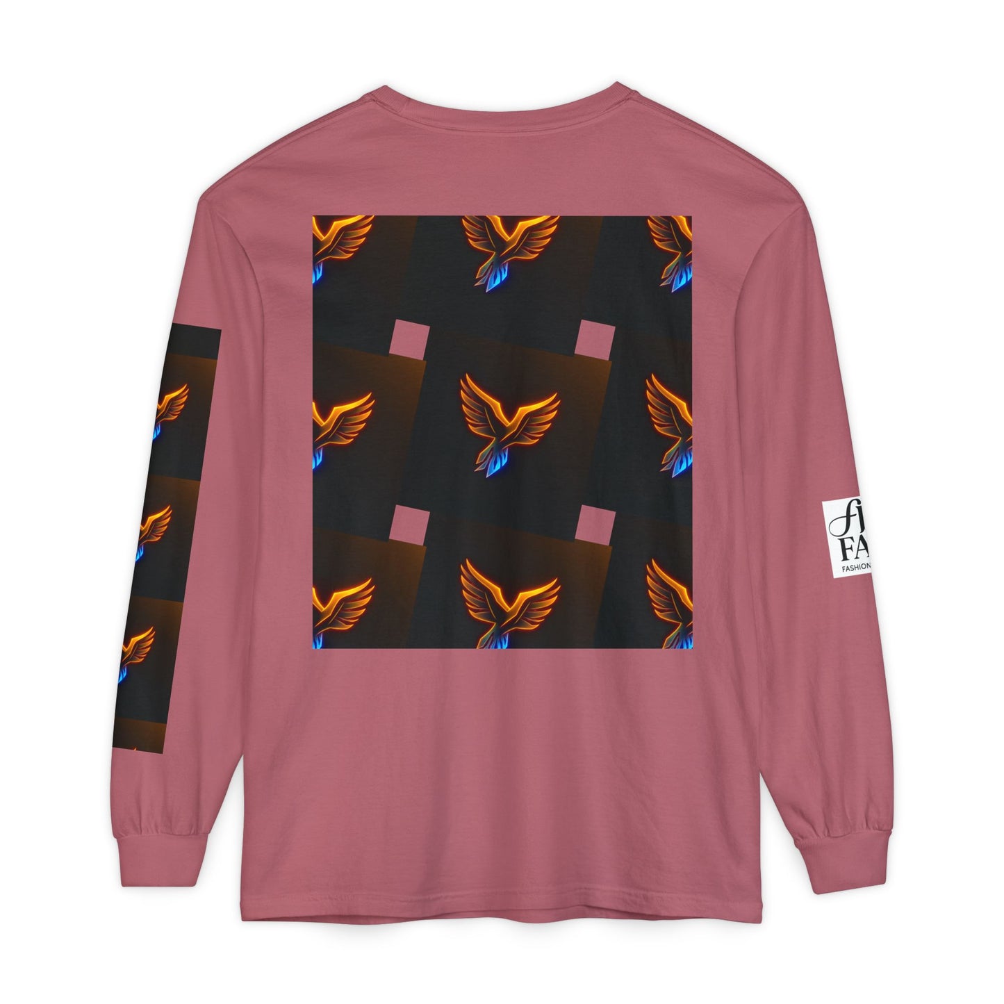 Vibrant Long Sleeve T-Shirt with Phoenix Design - Casual Wear for Bird Lovers, Gifts, Unique Fashion, Everyday Style, Unisex Apparel