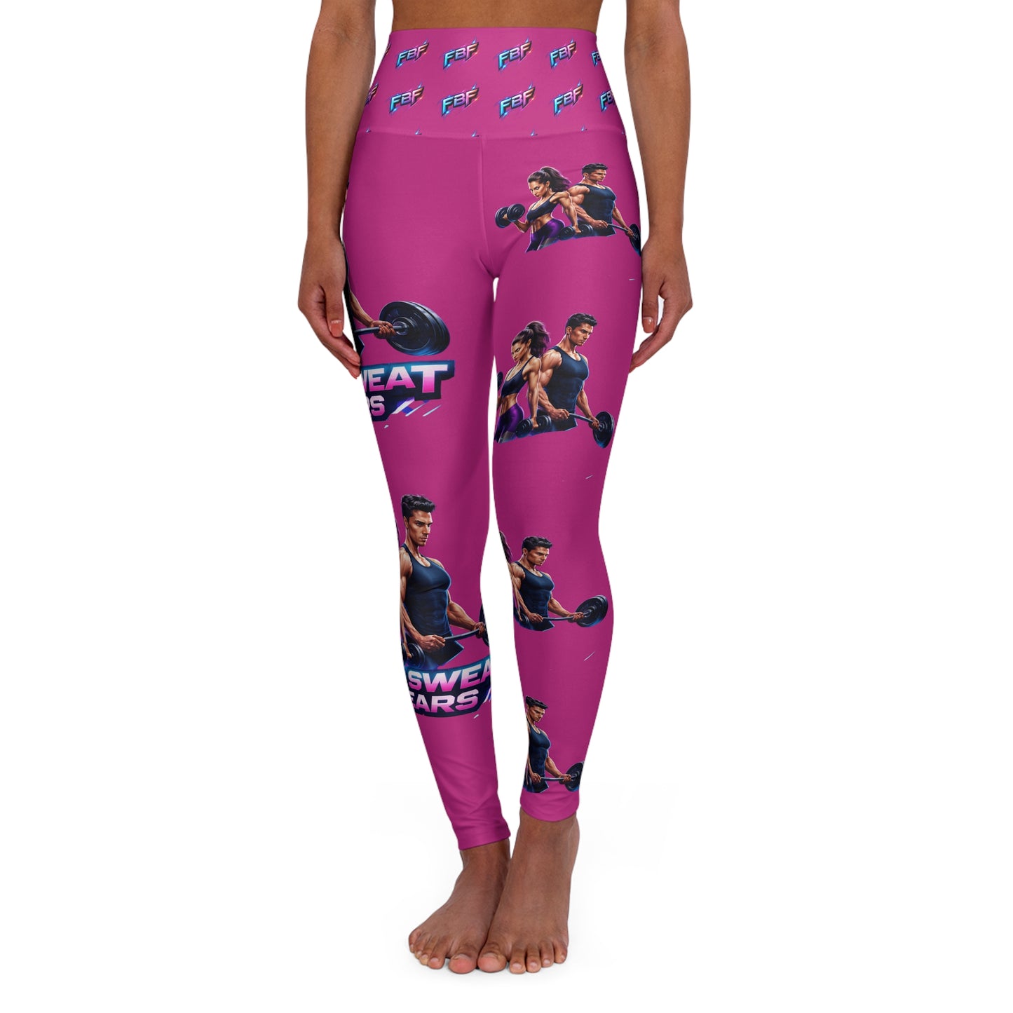 Blood, Sweat and Tears High-Waist Yoga Leggings — Motivational Workout Print