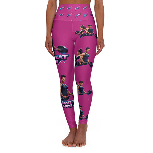 Blood, Sweat and Tears High-Waist Yoga Leggings — Motivational Workout Print