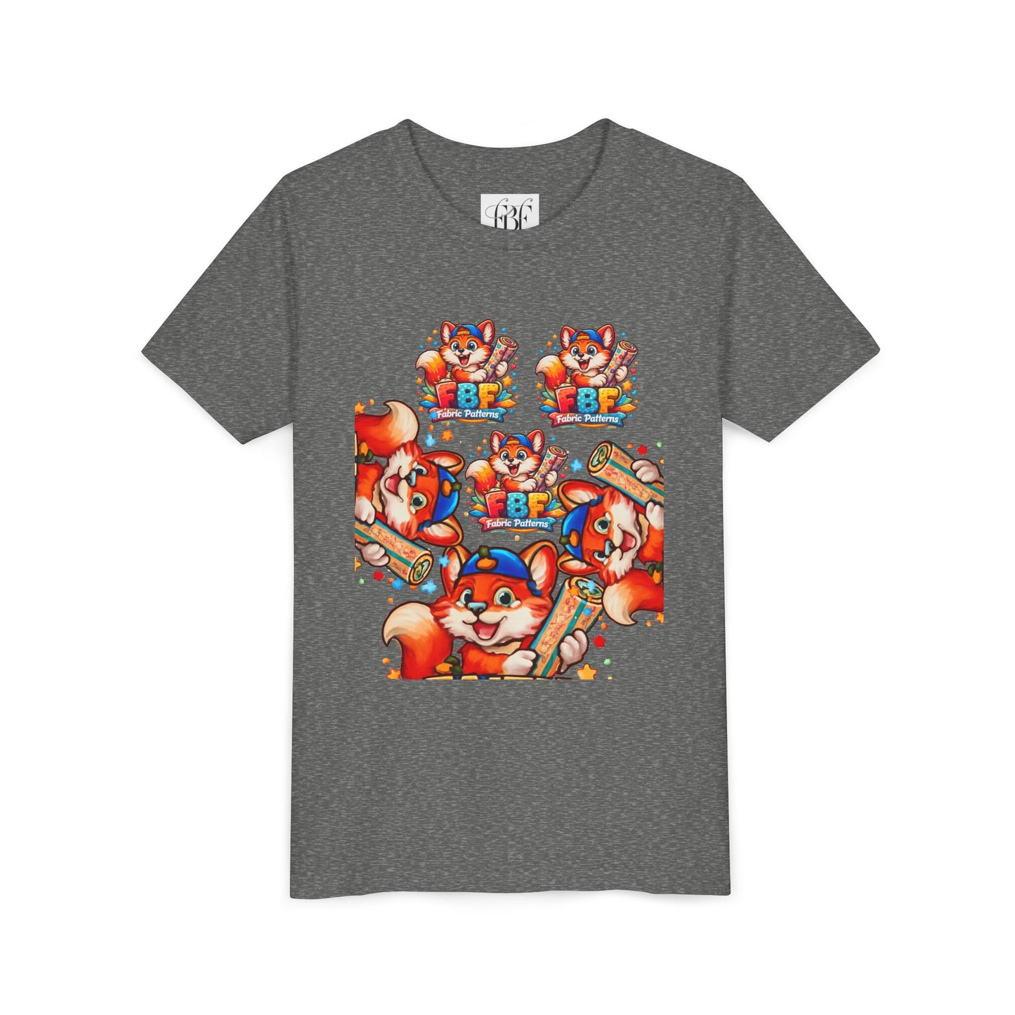 Youth Tee — Colorful Cartoon Fox 'FBF' Logo Kids Shirt