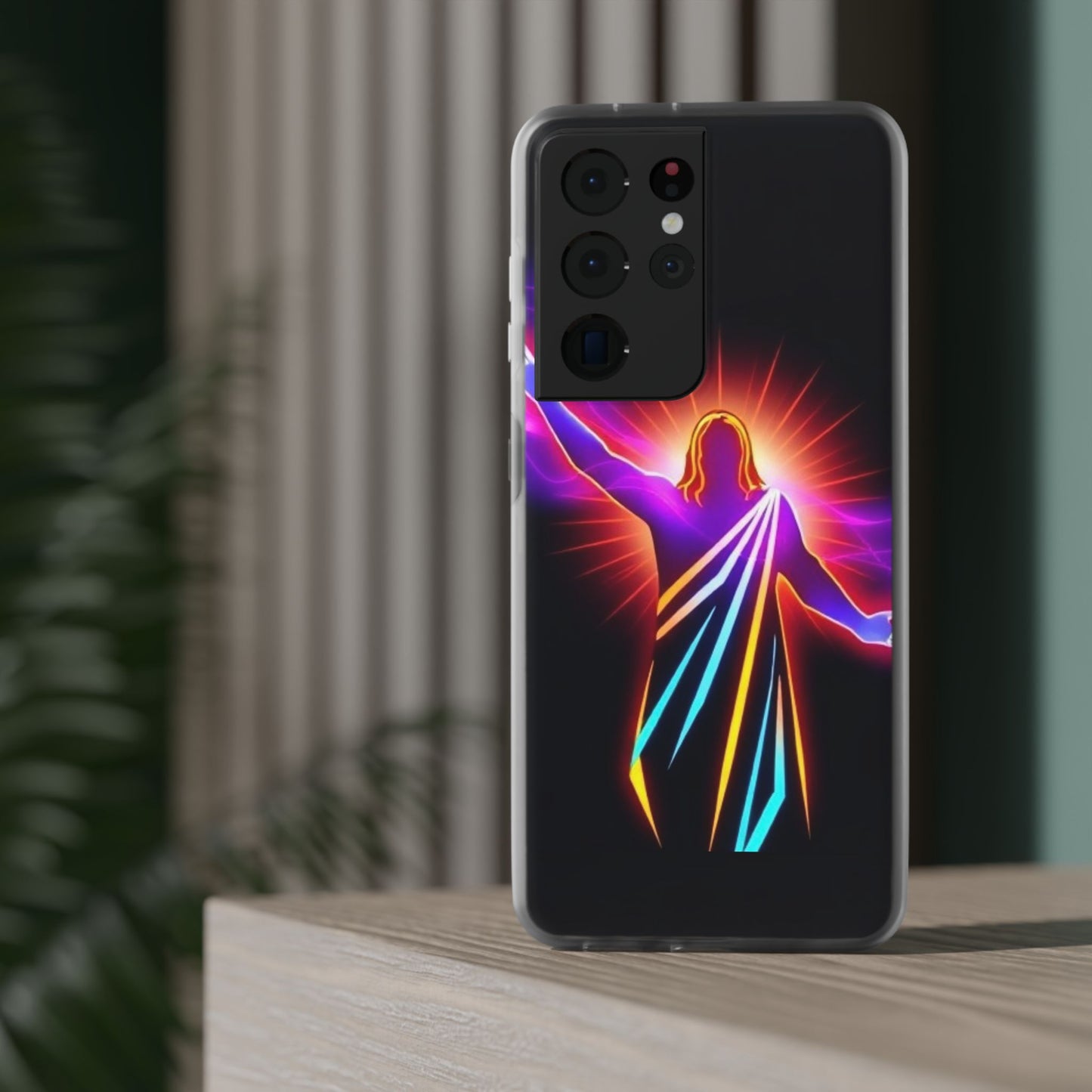 Inspirational Jesus Flexi Case - Colorful Phone Cover for Spiritual Connection