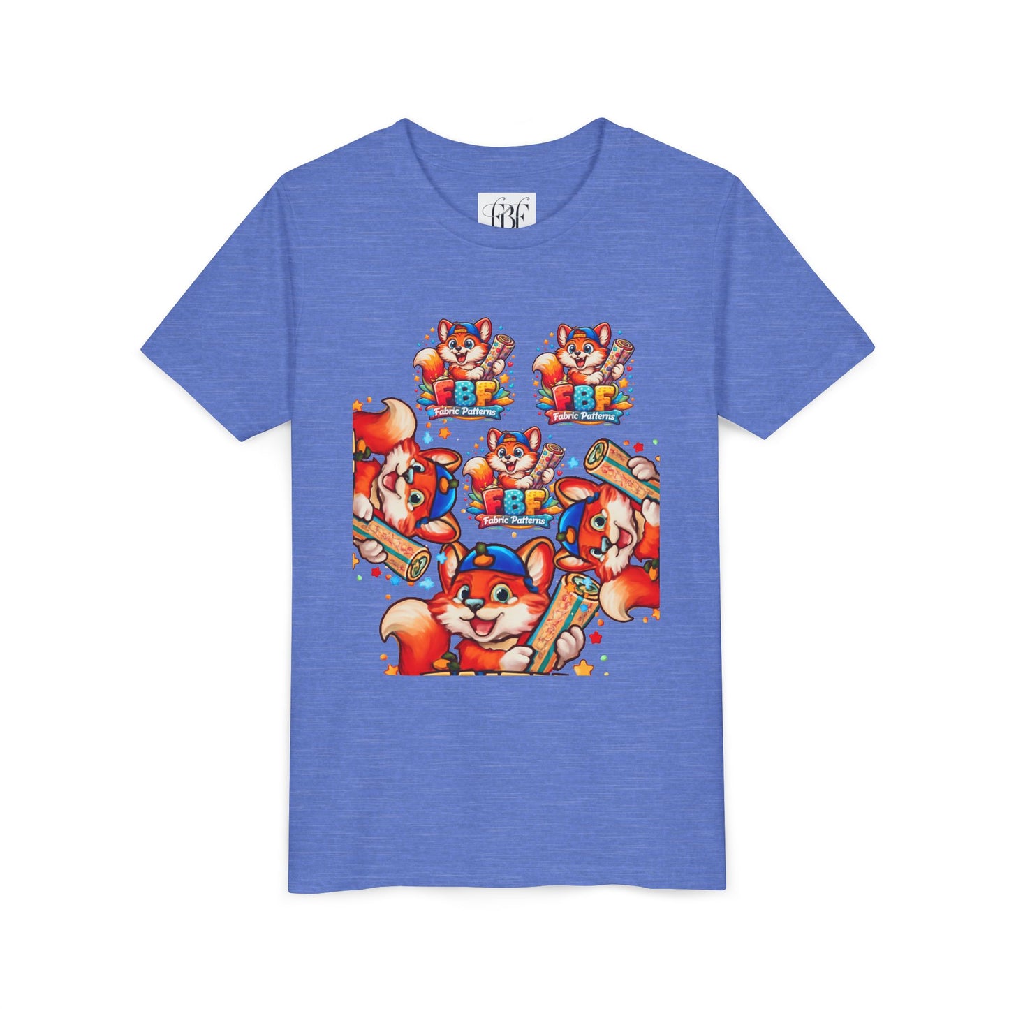 Youth Tee — Colorful Cartoon Fox 'FBF' Logo Kids Shirt