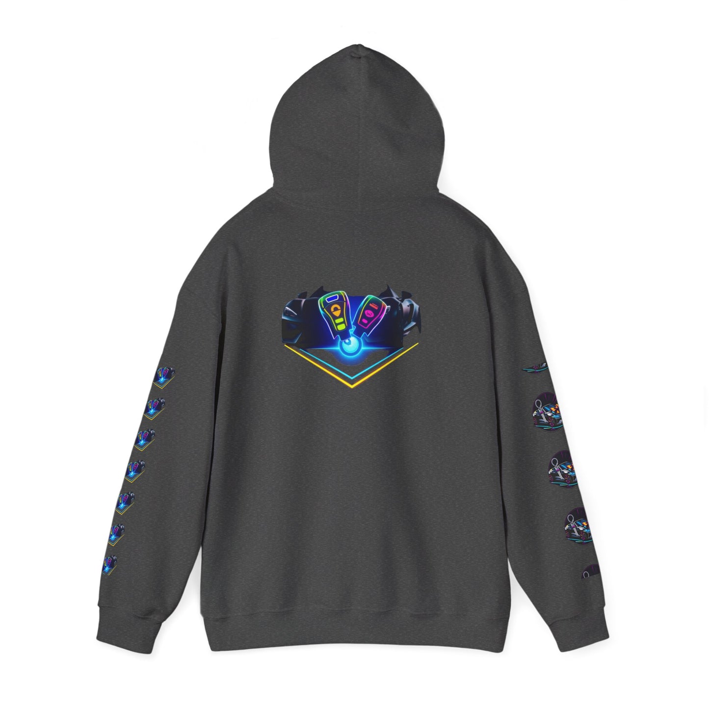 Stylish Unisex Heavy Blend™ Hoodie with Neon Design - Perfect for Winter Fashion & Casual Outings