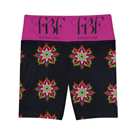 Vibrant Floral Print Women's Workout Shorts, Athletic Leggings, Gym Wear, Yoga Shorts, Fashion Fitness Apparel