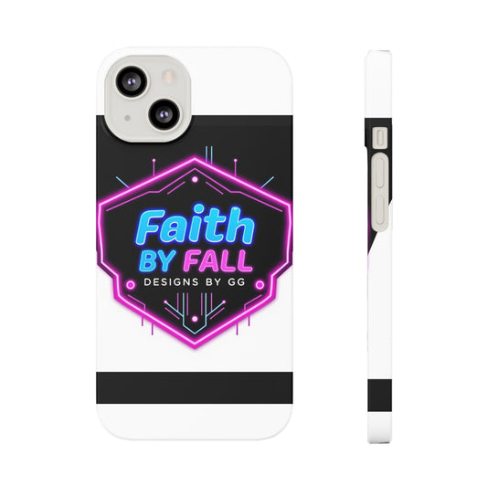 Faith by Fall Slim Phone Case - Neon Design for Tech Enthusiasts