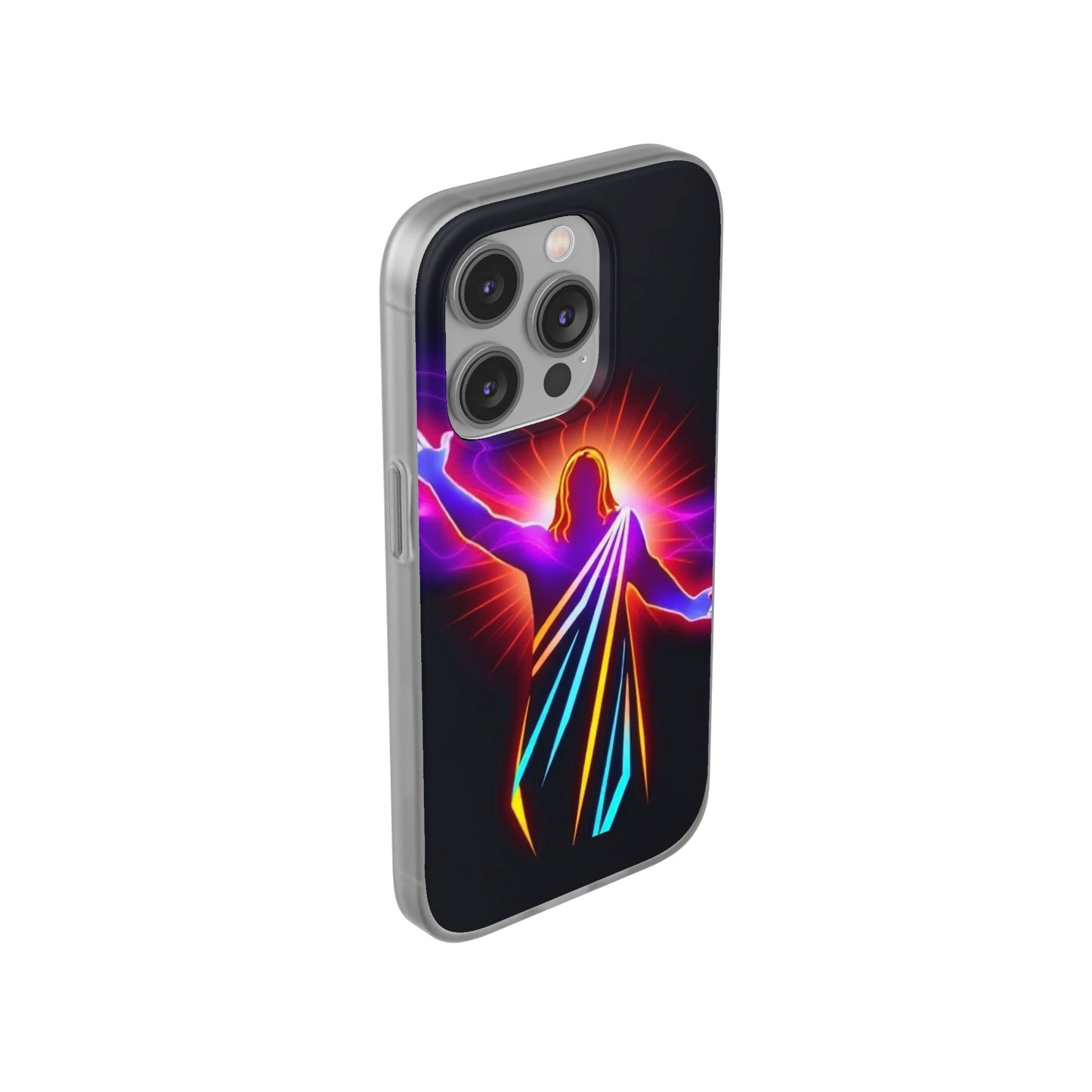Inspirational Jesus Flexi Case - Colorful Phone Cover for Spiritual Connection
