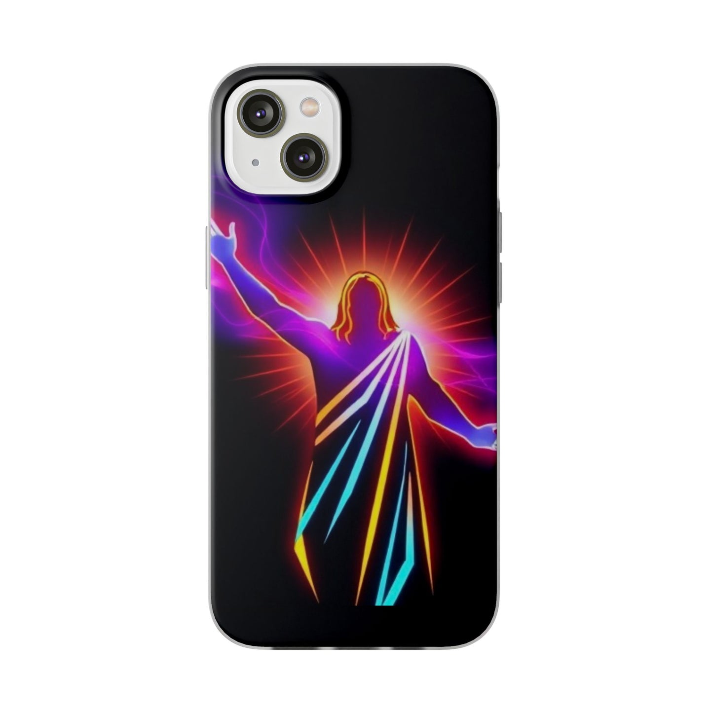 Inspirational Jesus Flexi Case - Colorful Phone Cover for Spiritual Connection