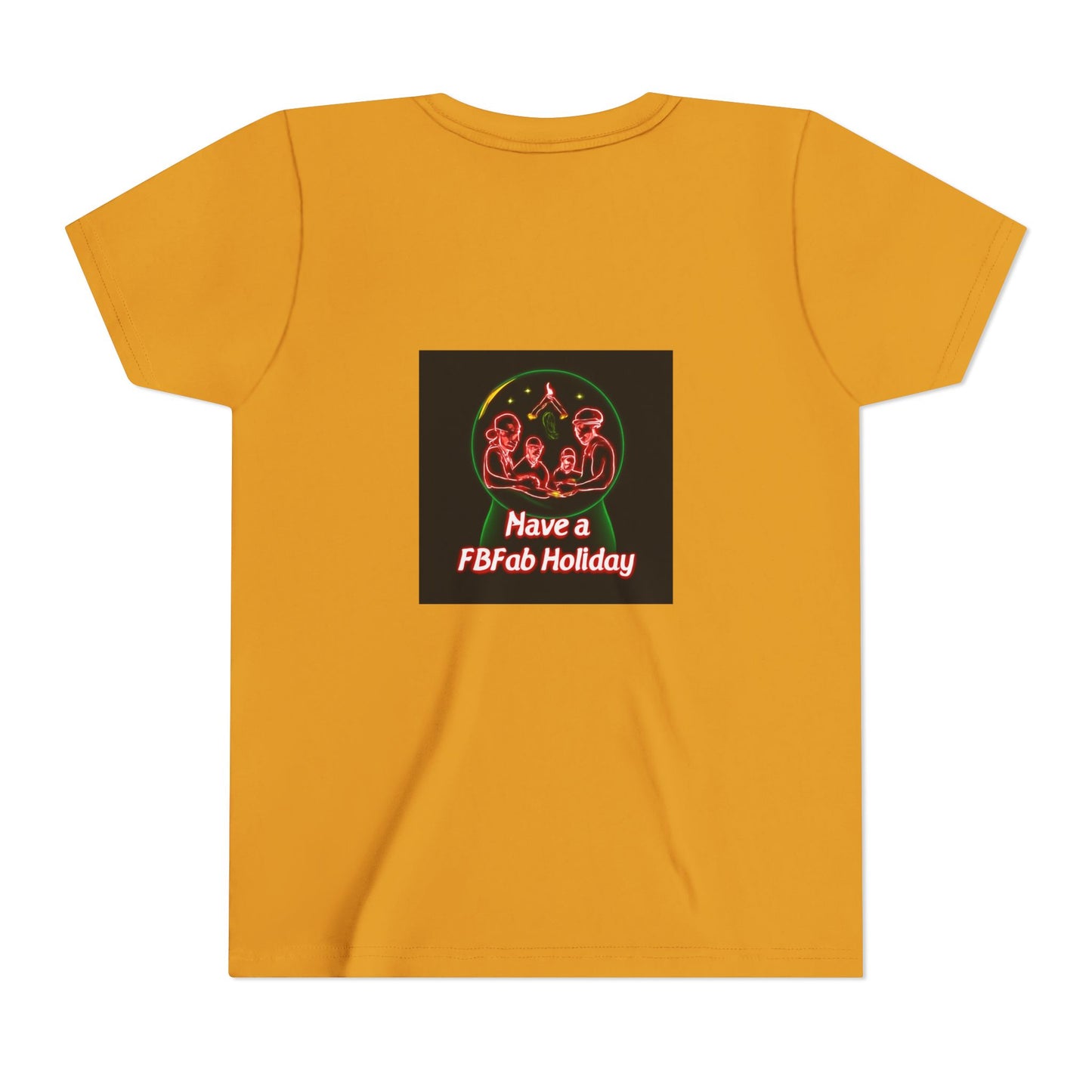 Youth Christmas Short Sleeve Tee, Holiday Tee, Xmas Gift for Kids, Fun Tee for Celebrations, Winter Festive Shirt