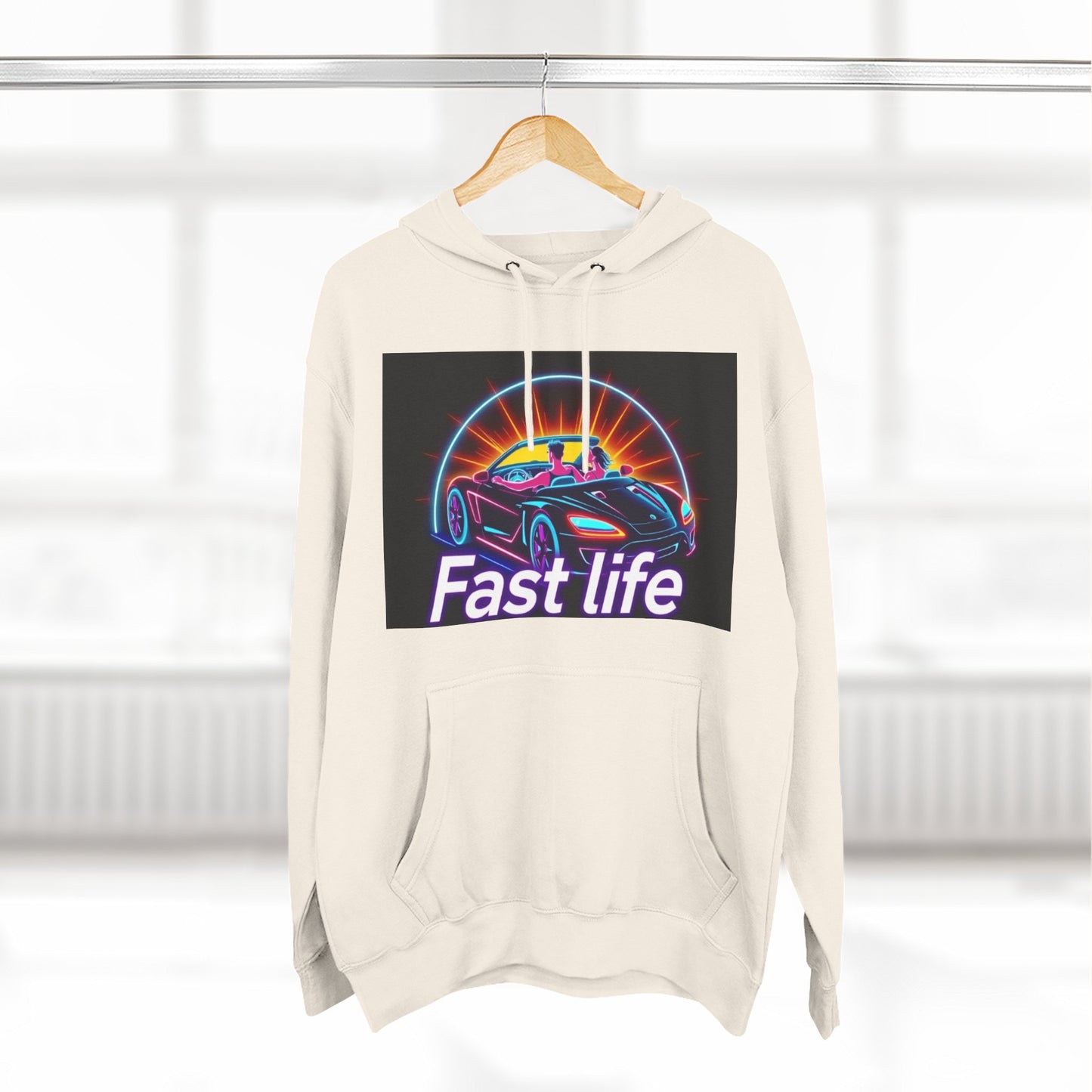 Fast Life Fleece Hoodie for Car Enthusiasts