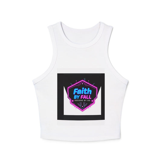 Neon Graphic Racer Tank Top, Faith by Fall, Classy Chic, Trendy Summer Top, Women’s Casual Wear, Stylish Athletic Top, Gift for Her