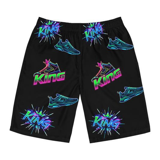 Vibrant Men's Board Shorts - King Design, Summer Beachwear, Vacation Essentials, Gift for Him,  Swimwear, Stylish Activewear