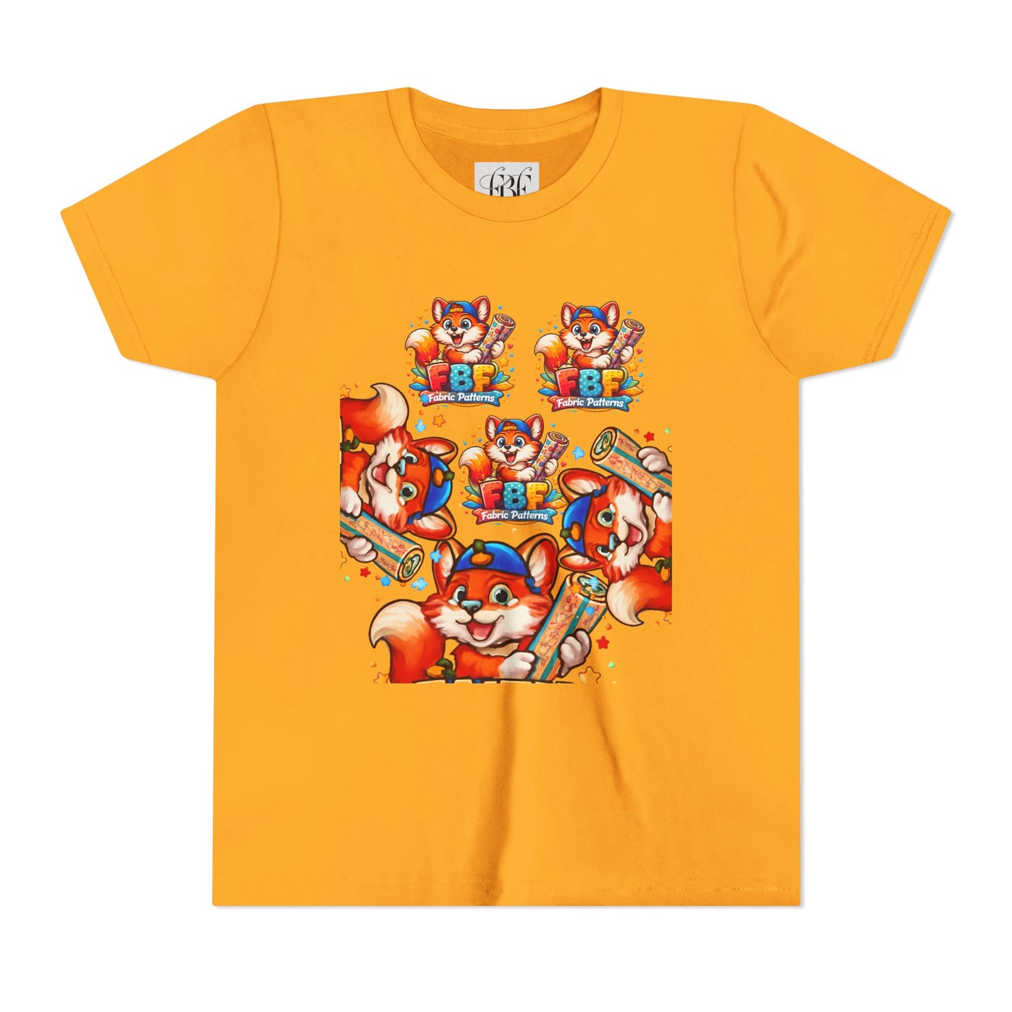 Youth Tee — Colorful Cartoon Fox 'FBF' Logo Kids Shirt