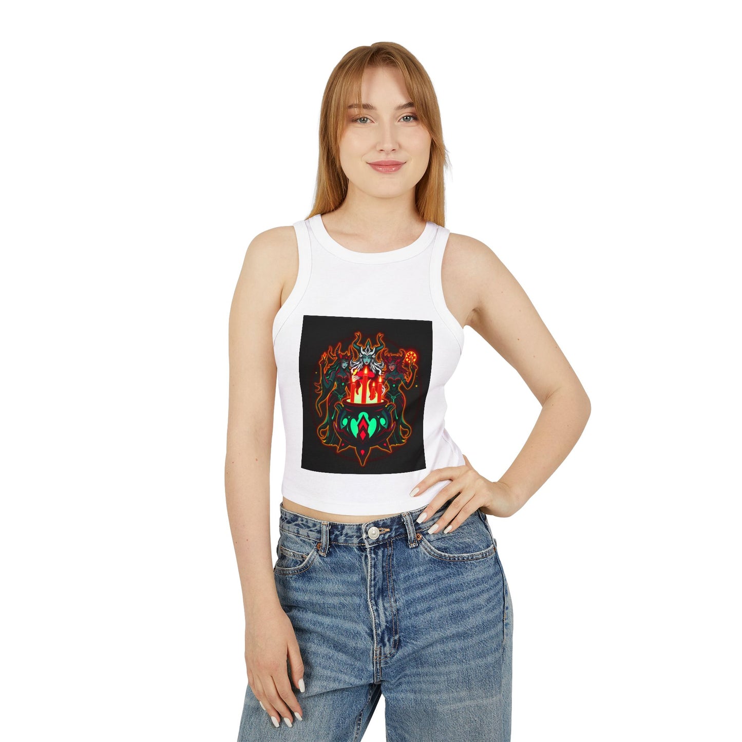 Flame Goddess Tank — Women's Racerback Crop Tank Top