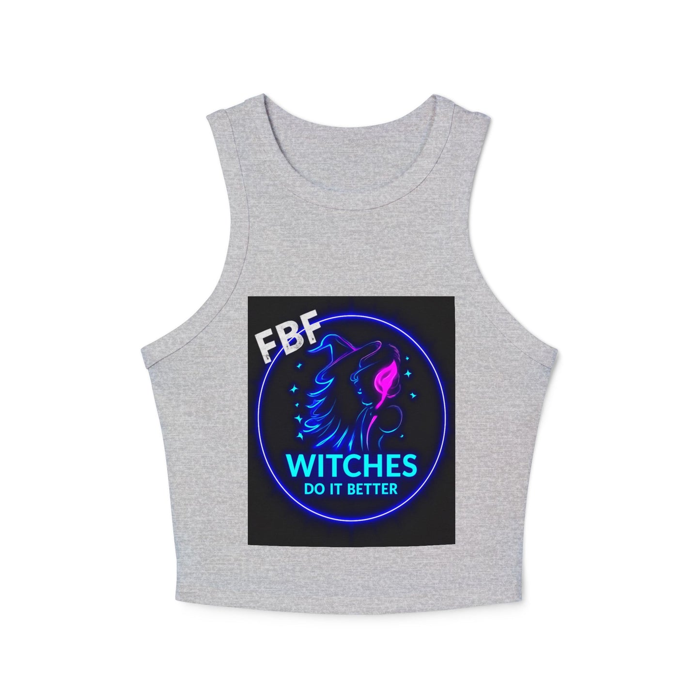 Witchy Racer Tank, Women's Crop Top, Festival Apparel, Halloween Wear, Magical Gifts, Casual Summer Style