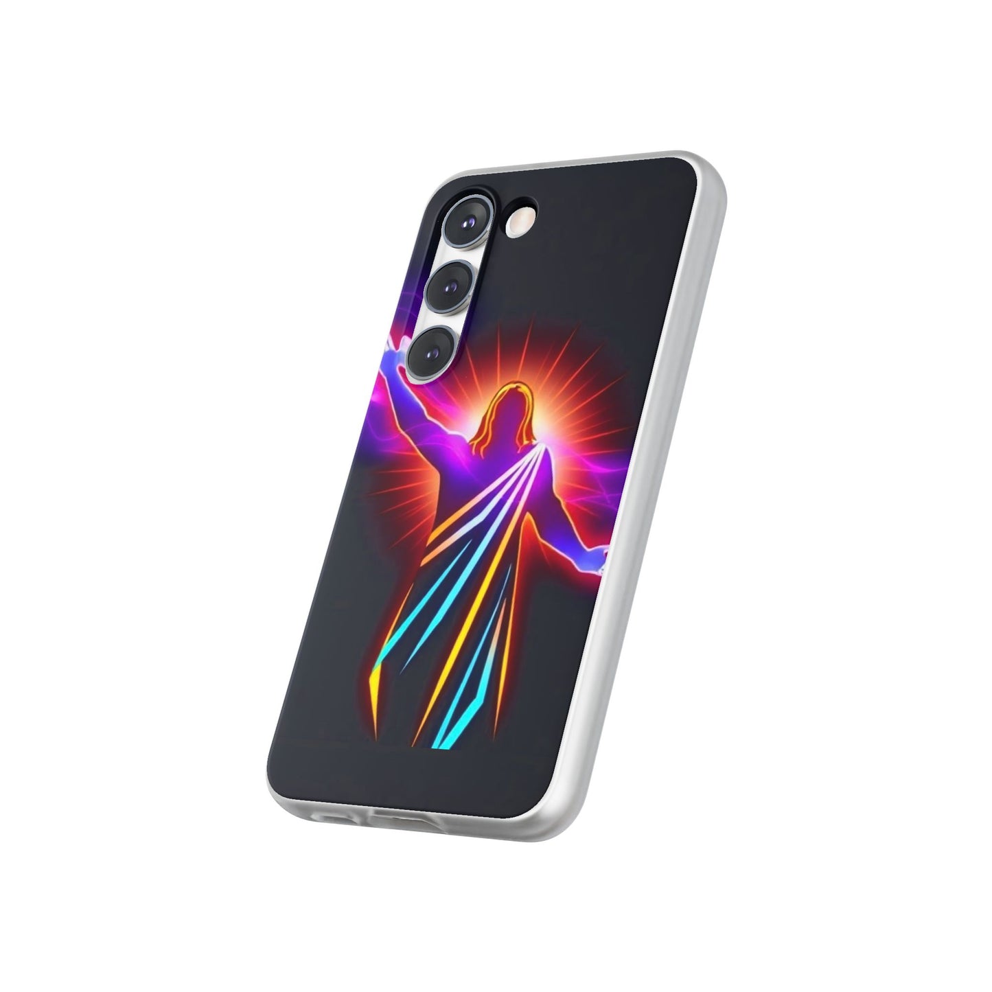 Inspirational Jesus Flexi Case - Colorful Phone Cover for Spiritual Connection