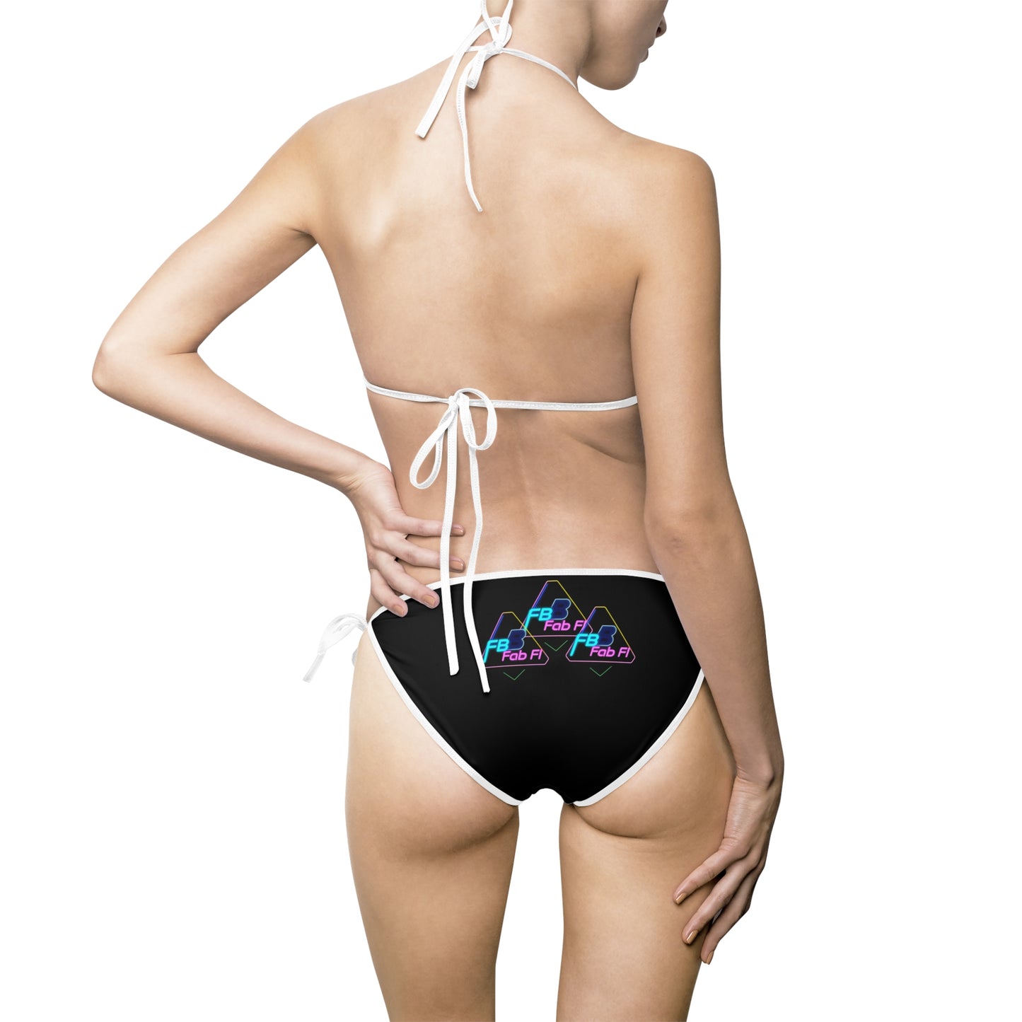 Neon 'Fab AF' Triangle Bikini — Women's Tie-Side Swimsuit