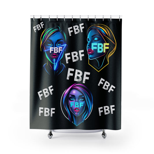 FBF Art Shower Curtain, Modern Bathroom Decor, Unique Gift for Her, Stylish Home Accessory, Trendy Shower Curtain