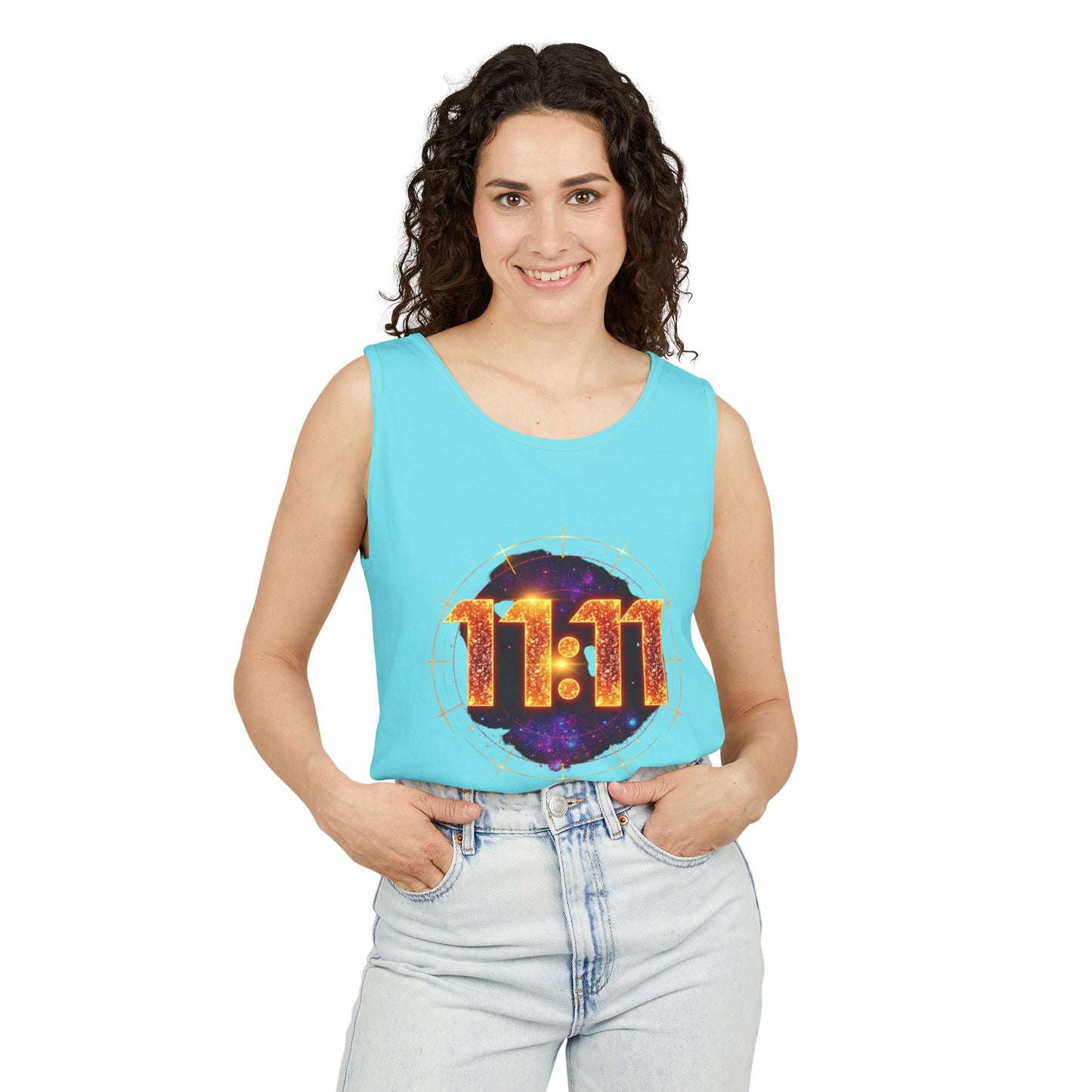 Celestial Glow Tank Top - 11:11 Design, Unisex, Festival Wear, Summer Style, Spiritual Gift, Casual Comfort