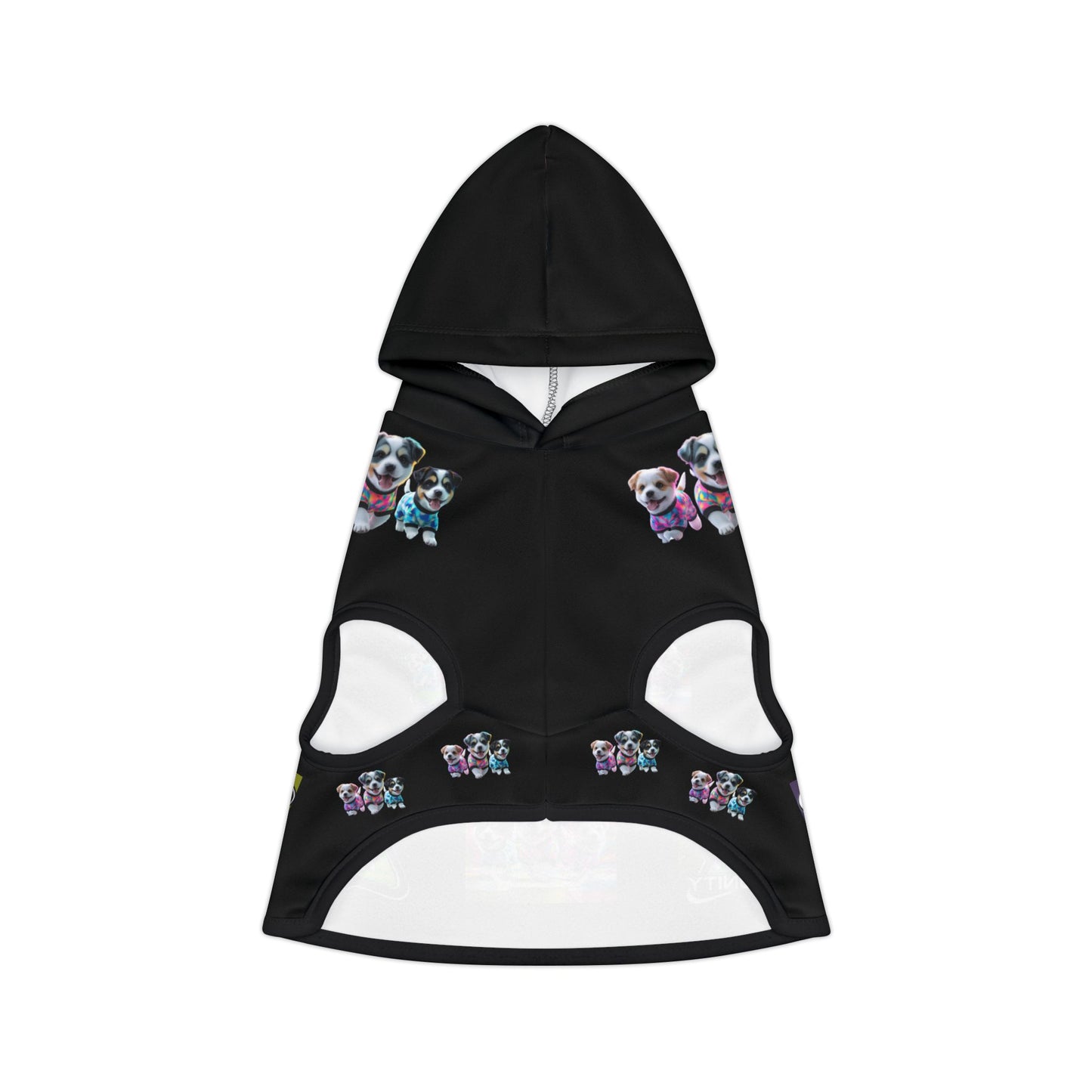 Pet Hoodie — Colorful Neon Puppy Print Hooded Dog Sweatshirt
