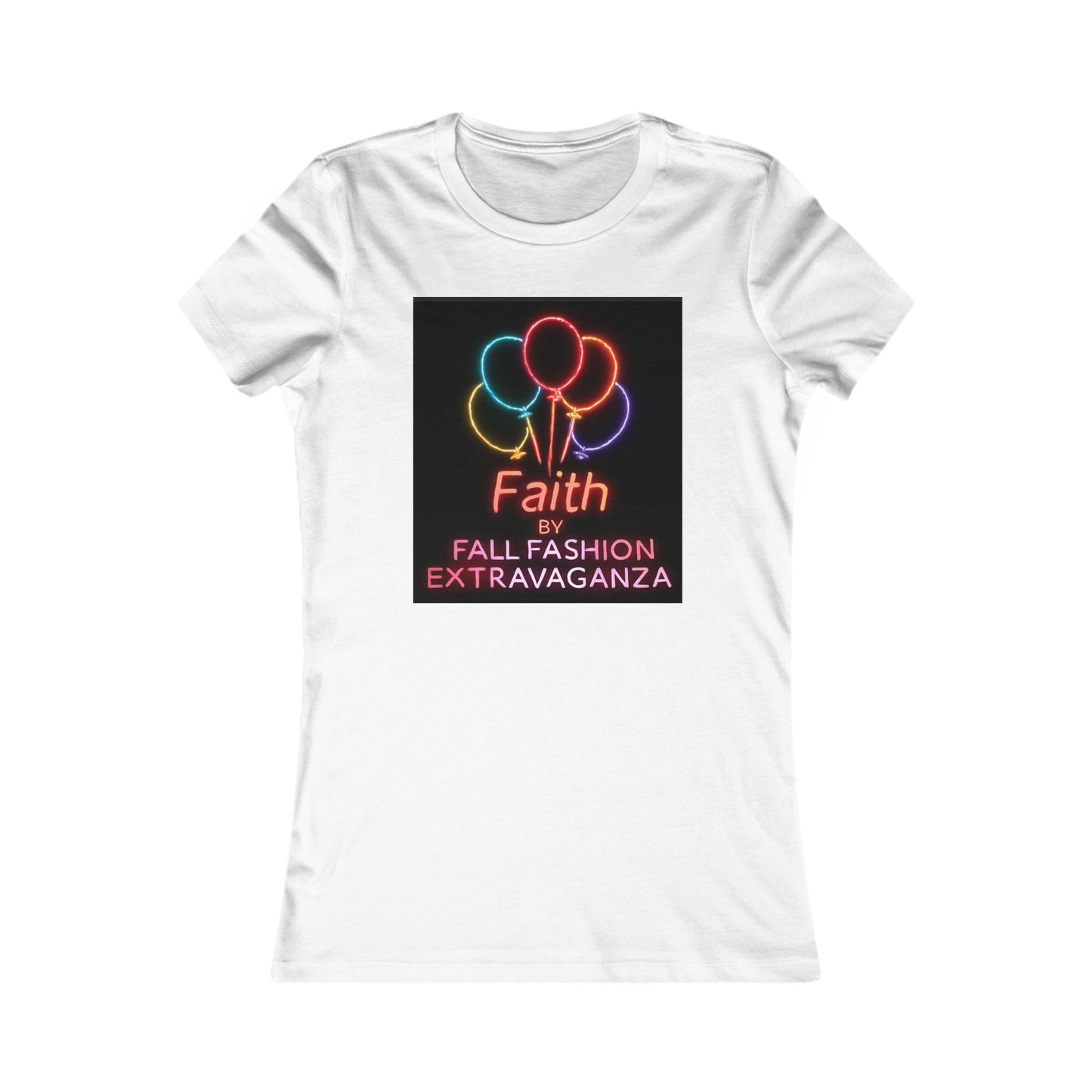 Faith Fall Fashion Extravaganza Women's Tee — Neon Balloon Graphic