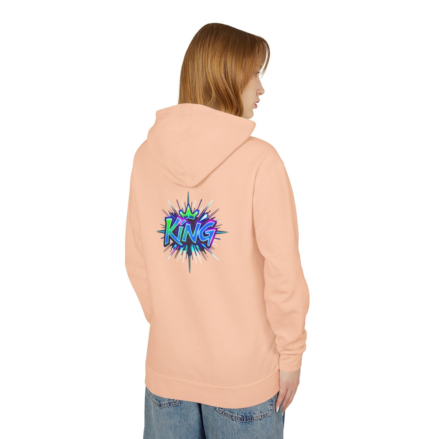 Colorful King Hoodie for Trendy Casual Wear, Unisex Lightweight Sweatshirt for Men & Women, Perfect Gift for Birthdays, Hip Hop Vibes, [...]