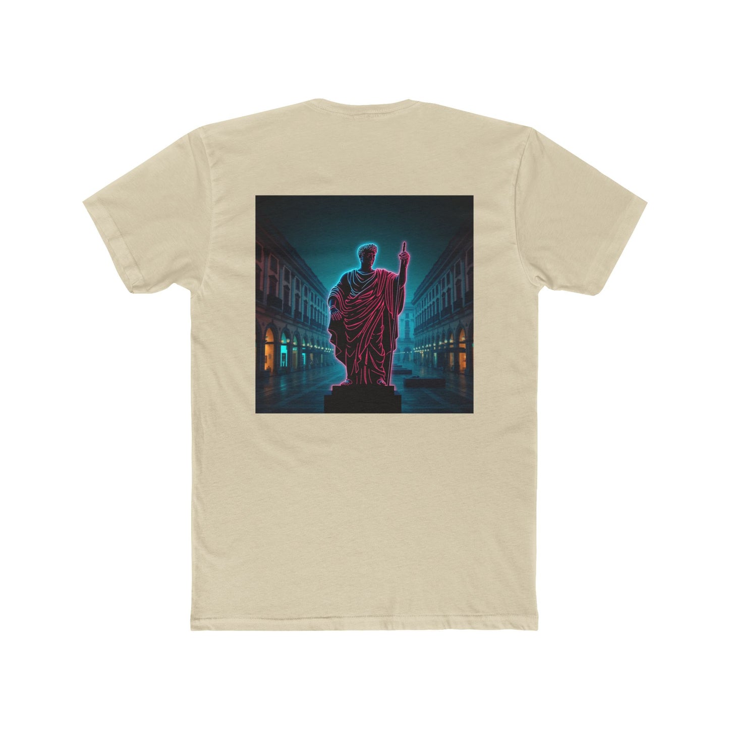 Neon Roman Statue T‑Shirt — Retro Futuristic Vaporwave Tee