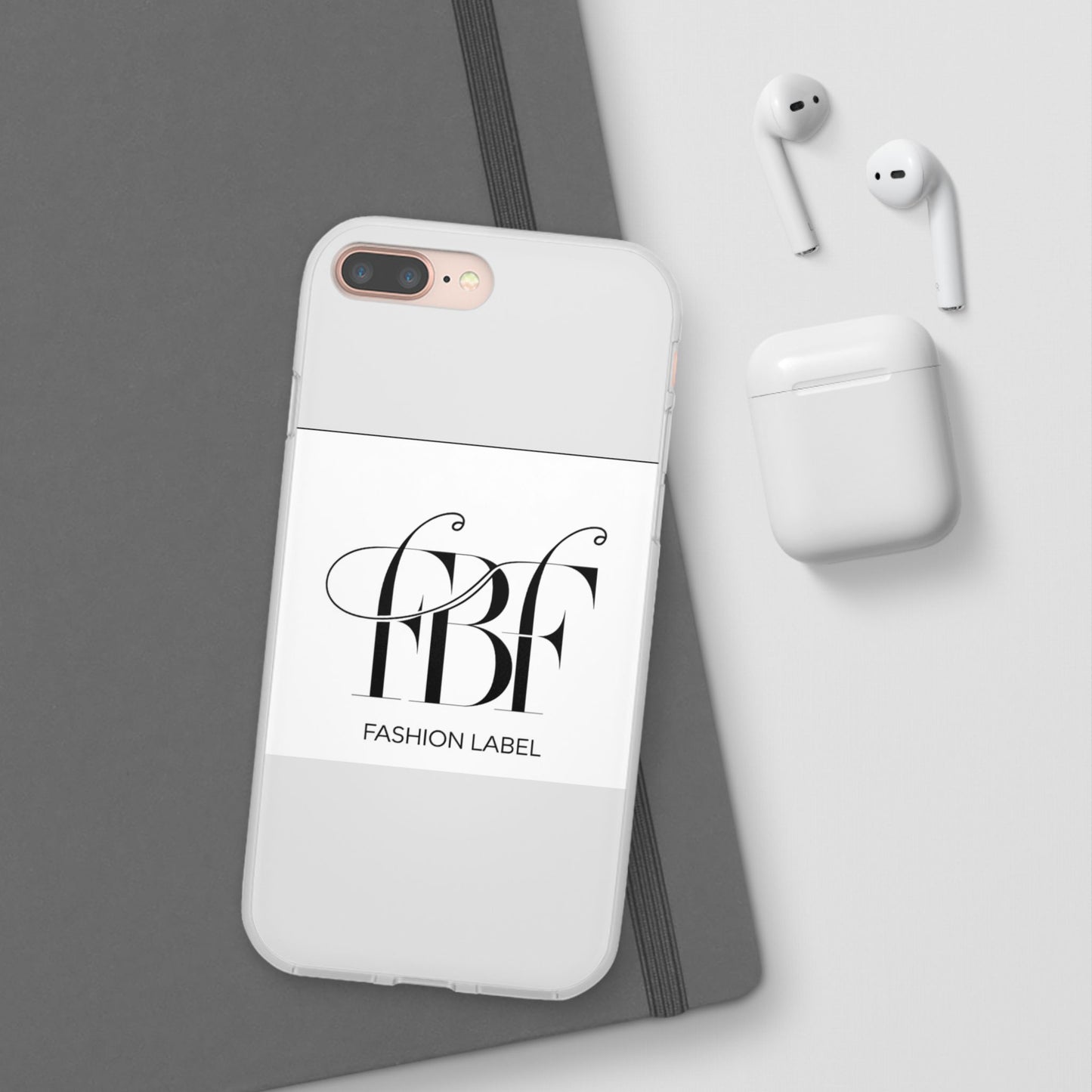 Chic Flexi Phone Case with Fashion Label Design