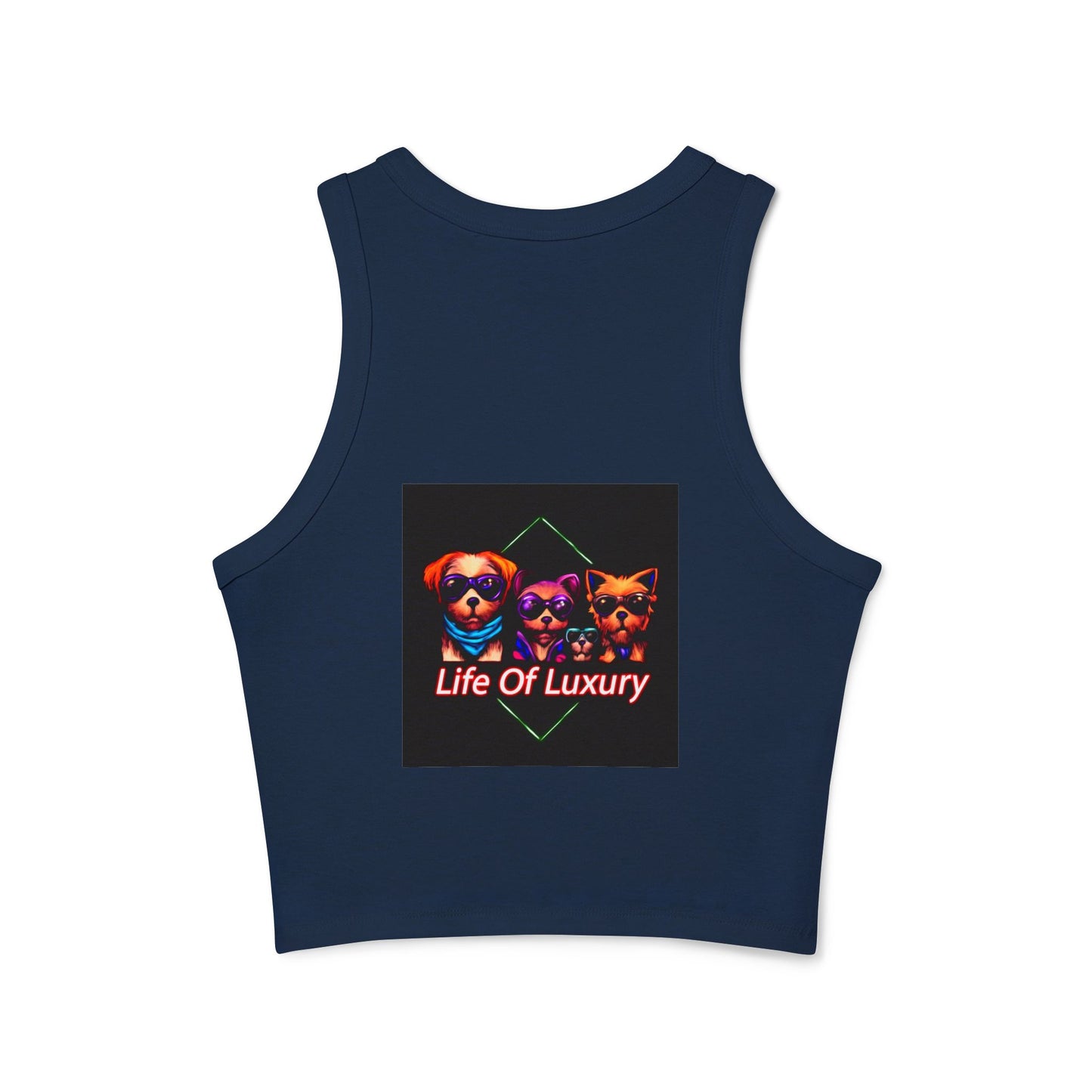 Life Of Luxury Dog-Themed Women's Micro Rib Racer Tank Top, Cute Pet Lover Apparel, Summer Fashion, Gift for Dog Moms, Casual Outfit