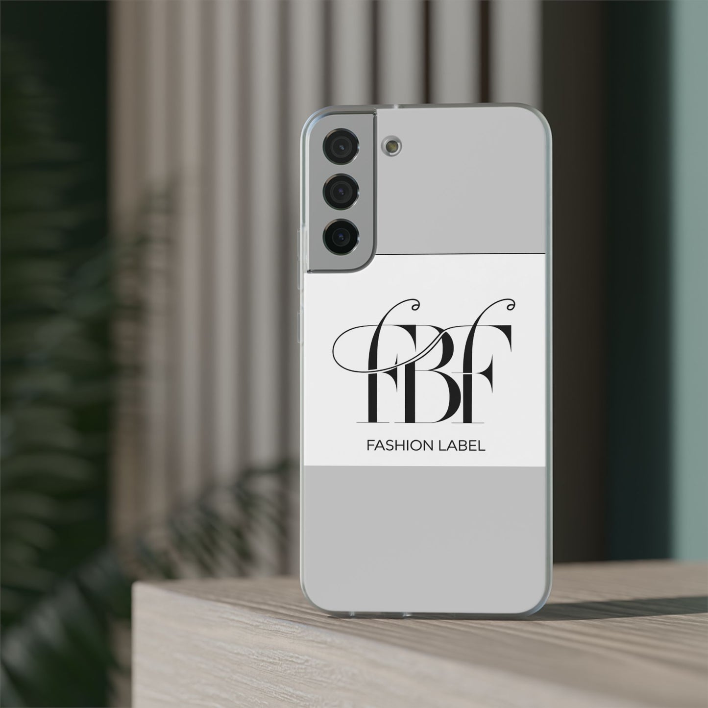 Chic Flexi Phone Case with Fashion Label Design