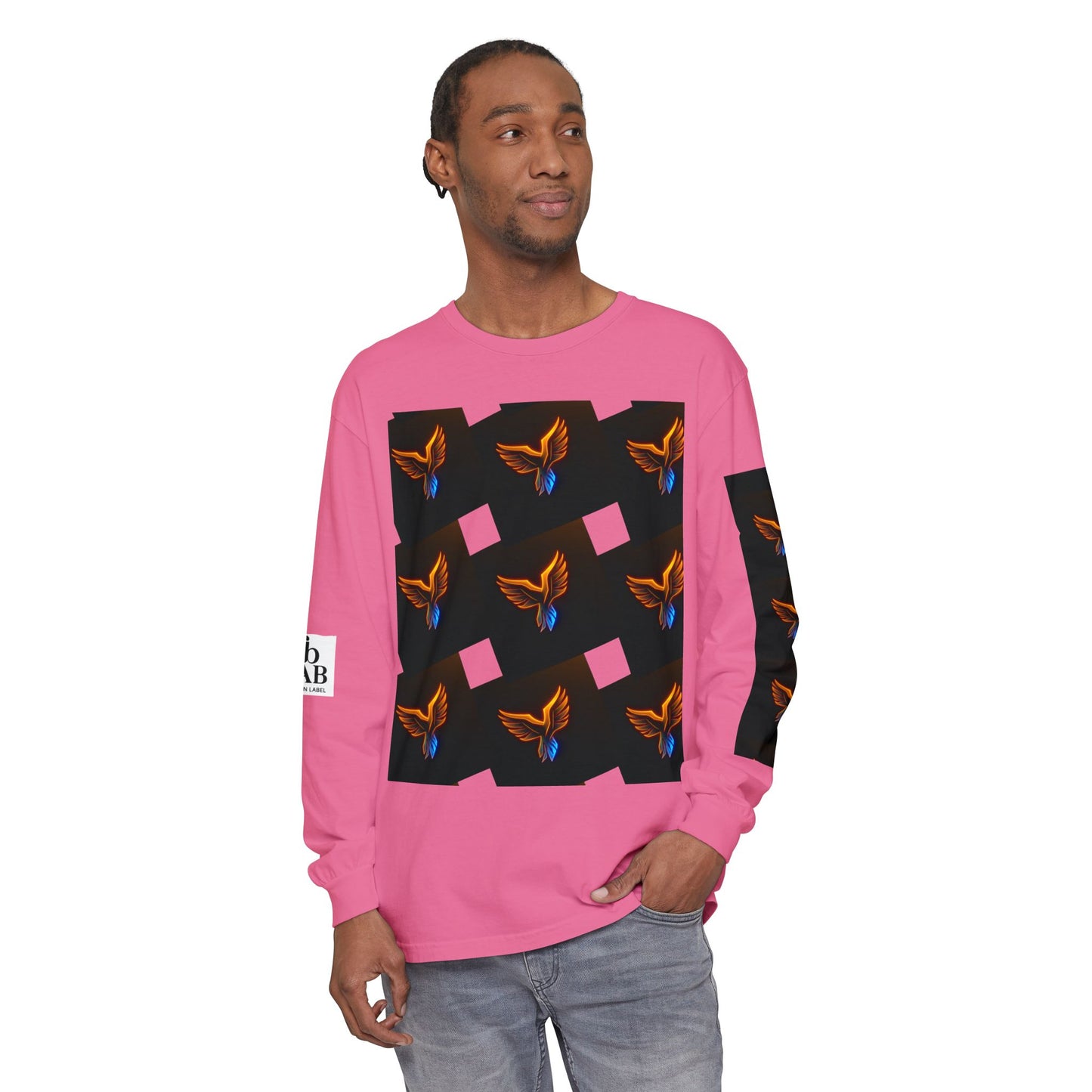 Vibrant Long Sleeve T-Shirt with Phoenix Design - Casual Wear for Bird Lovers, Gifts, Unique Fashion, Everyday Style, Unisex Apparel