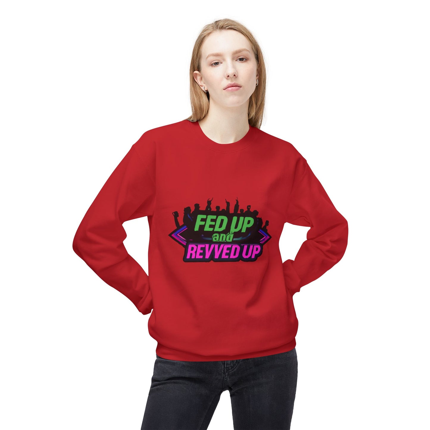 Empowered Message Crewneck Sweatshirt, Unisex Fleece, Activism Sweatshirt, Political Apparel, Comfortable Streetwear