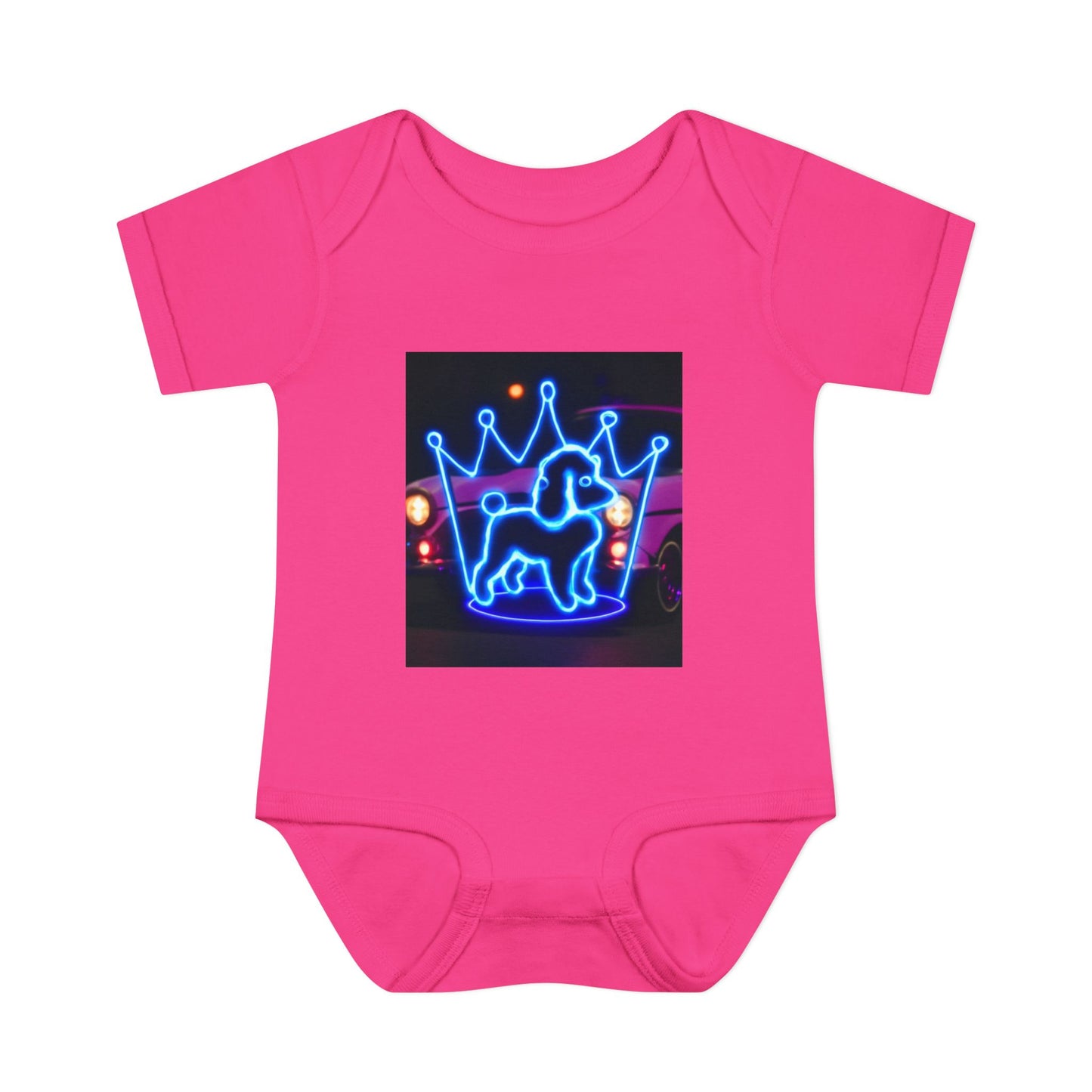 Neon Dog Crown Baby Bodysuit, Cute Infant Outfit, Baby Shower Gift, Newborn Clothes, Pet Lover Apparel, Birthday Gift for Baby