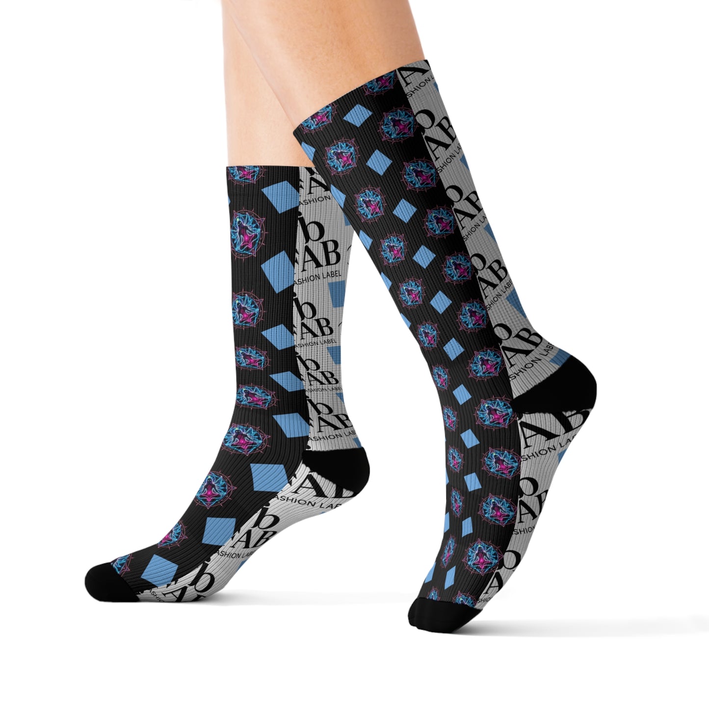Sublimation Socks | Funky Patterned Crew Socks for Fashion Lovers, Unique Gift, Everyday Wear, Fun Accessories, Stocking Stuffers
